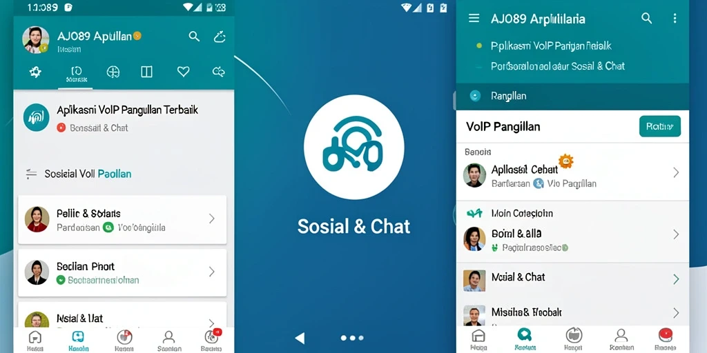 Tampilan antarmuka AJO89 yang sederhana dan efisien untuk VoIP Panggilan.
