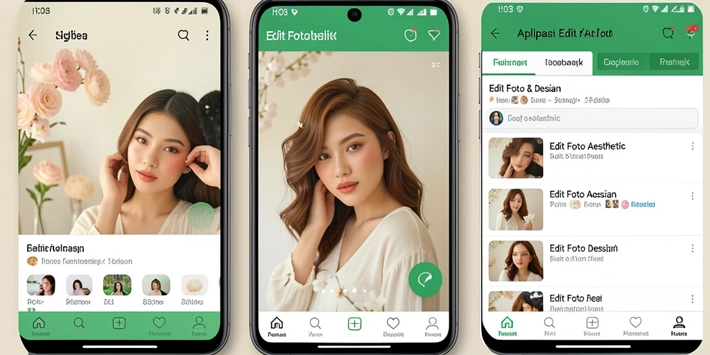 Tampilan antarmuka aplikasi H03 dengan fitur Edit Foto Aesthetic.