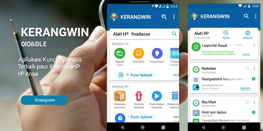Antarmuka KERANGWIN menampilkan fungsi penguncian aplikasi yang efisien.