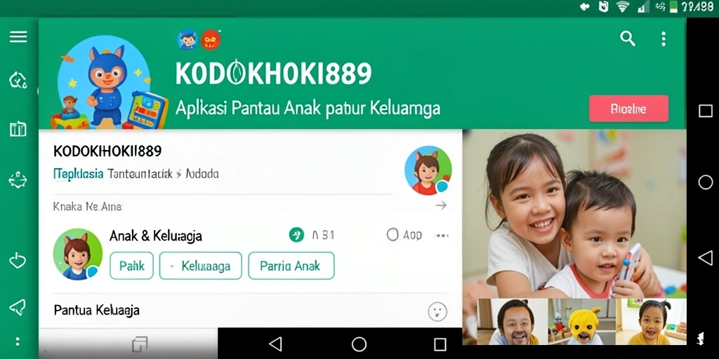 Antarmuka aplikasi KODOKHOKI889 untuk memantau anak secara real-time.