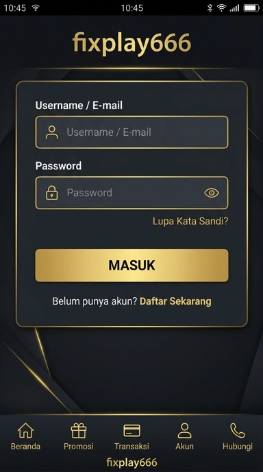Tampilan halaman login fixplay666